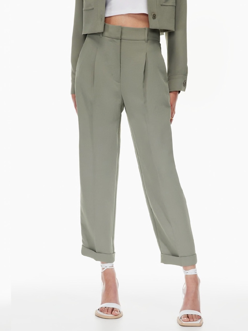 Aritzia Wilfred Dashwood Green Grey Pants - Picture 2 of 12